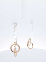 14k Yellow Gold Interlinked Circles Threader Earrings 1.4 Grams Fw0626sxdu