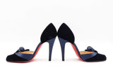 Christian Louboutin Biba D'orsay Blue Velvet Pumps Size Eu 36 Us 6 Fw0725rzdu