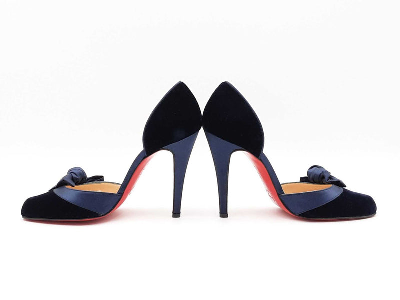 Christian Louboutin Biba D'orsay Blue Velvet Pumps Size Eu 36 Us 6 Fw0725rzdu