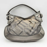 Burberry Shimmer Check Fairby Hobo Pewter Hs0224lorsa