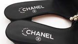 Chanel Pearl Embellished Cc Slide Sandals Size 39.5 Eb1225loxdu