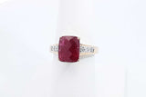 Garnet & Diamond Ring In 14k Yellow Gold 3.9 Grams Size 7 Eb1124owrxu