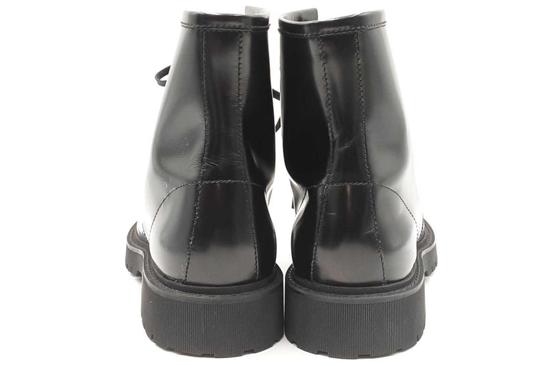 Yves Saint Laurent Black Leather Combat Army Boots Size 44