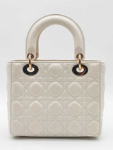 Christian Dior Quilted Cannage Lambskin Lady Dior Top Handle Bag Eb0826oxxzde