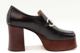 Gucci Horsebit Black Leather Platform Loafers Size 40 Eb0326wwrde