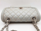 Chanel Geometric Flap Gray Quilted Clafskin Leather Shoulder Bag Do0924opxzde