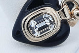 Chanel Cc Heart Drop Pendant Necklace Metal With Leather 16.5-19.5 In Eb626pxzde