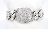 John Hardy 925 Wide Curb Link Bracelet Cubic Zirconia Hspxzsa