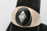 10k Yellow Gold Signet Ring With Diamond 6.4 Grams Size 10 Eb0926wllsa