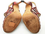 Jimmy Choo Red Python Printed Snakeskin Leather Heels Size Eu 40 Do0826lxzde