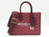 Michael Kors Mirella Small Crossbody In Mulberry Monogram Jacquard Fw0826wzdu