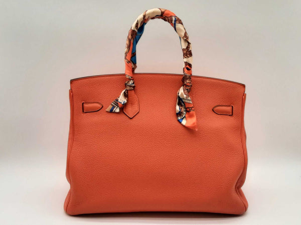 Hermes Birkin 35 Poppy Orange Togo Palladium Handbag Dosxzxde 144020001171