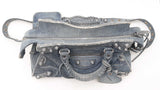 Balenciaga Crystal Neo Cagole City Bag In Distressed Blue Denim Fw0126lrxzdu