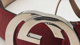 Gucci Red Guccissima Leather Belt With Interlocking Gg Buckle Eb1125lordu