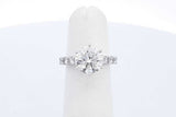 3.3cttw Diamond Ring In 14k White Gold 3.8 Grams Size 4 Eb0526wxxzde