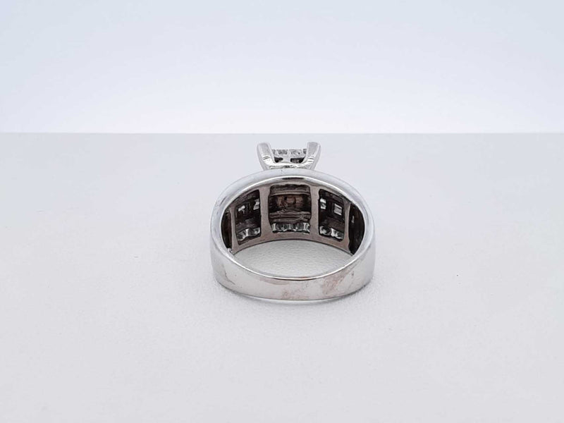 2.08 Cttw Mixed-cut Diamond & 10k White Gold Ring 8.6 Gram Size 7.75 Fw0625prxdu