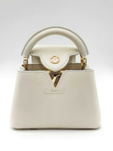 Louis Vuitton Flower Chain Capucines In White Taurillon Leather Fw0325lrzxdu