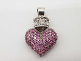 King Baby Queen Baby Large Crowned Heart 0.925 Silver 37.1g Pendant Do1225wrde