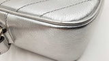 Gucci Blondie Camera Bag In Diagonal-stitched Metallic Silver Calfskin Fw0126wcr