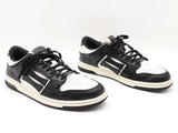 Amiri Skel Low Top Sneakers In Black & White Leather Size Us 11 Fw0126lzxdu