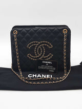 Chanel Quilted Black Leather Cc Chain Accordion Tote Bag Eb0726lsxzde