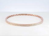 1.50 Cttw Diamond & 18k Rose Gold Bangle Bracelet 9.4 Grams 6 Inch Fw0326lzxzdu