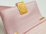 Balmain 1945 Pink & Beige Monogram Jacquard & Leather Shoulder Bag Fw0926wxzdu