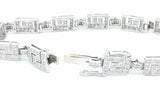 2.08cttw Diamond Greek Key Bracelet In 18k White Gold 15.8g 6.5 In Eb0926lpxzsa