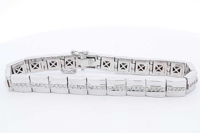 2.64ctw Diamond Bracelet In 18k White Gold 55.6 Grams 8 Inch Eb0225ocxzsa