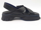 Burberry Pebbled Leather Sandals Black Size 11 Aa0326rzsa