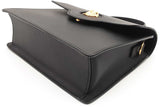 Versace La Medusa Black Leather Top Handle Bag Eb0426pxzsa