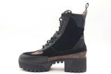 Louis Vuitton Monogram Canvas & Suede Laureate Platform Boots Sz 37.5 Eb326ocrsa