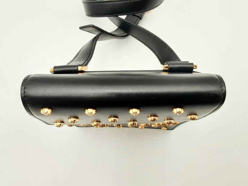 Versace La Medusa Stud Black Leather Mini Shoulder Bag Fw0125oxzsa