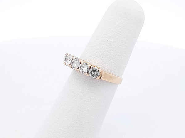 0.75 Cttw Five Stone Diamond & 14k Yellow Gold Ring 3.4 Grams Size 6 Fw0625ozxdu