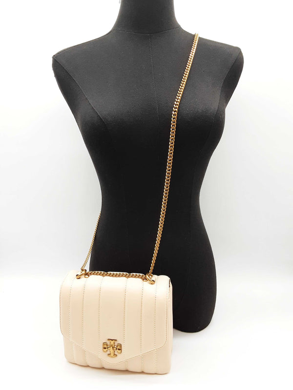 Tory Burch Kira Squared Creme White Quilted Leather Crossbody Bag Do0725crde