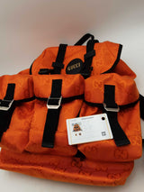 Gucci Gg Nylon Off The Grid Orange Backpack Eb1124ixzsa