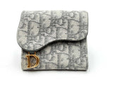 Dior Saddle Lotus Gray Oblique Jacquard Wallet Eb1224prxdu