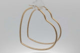 18k Yellow Gold Heart Shaped Hoop Earrings 2.6 Grams Eb0926oxzsa
