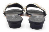 Chanel Pearl Embellished Cc Slide Sandals Size 39.5 Eb1225loxdu