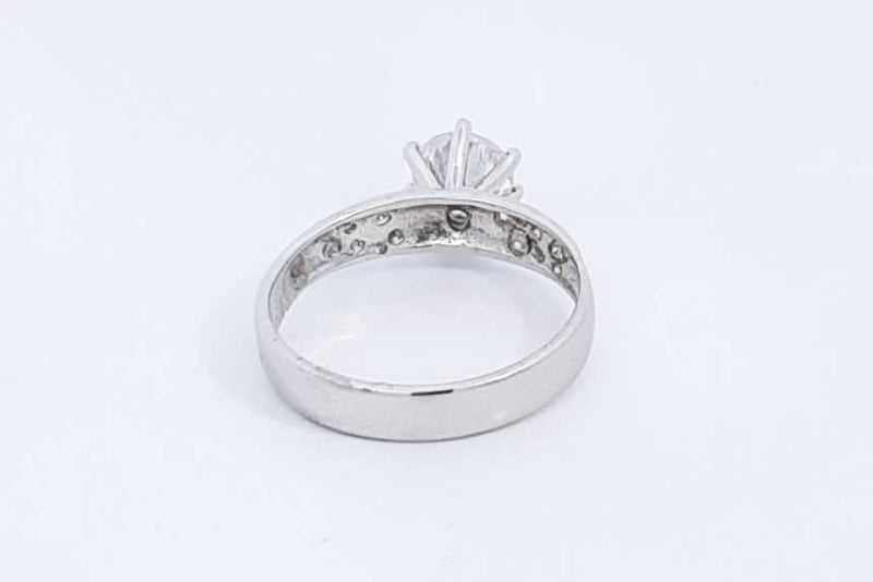 1.12ctw Diamond Ring In 14k White Gold 2.5 Grams Size 6.5 Eb0325lcxzsa