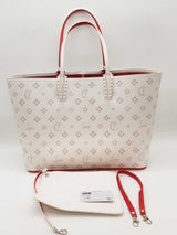Christian Louboutin Cabata Perforated White Leather Tote Bag Eb0326wxzde