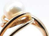 Pearl Bypass Ring In 14k Yellow Gold 3.3 Grams Size 9 Fw0925llxdu