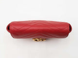 Gucci Super Mini Marmont Bag In Hibiscus Red Matelassé Leather Fw0526oordu