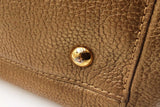 Mcm Gold Metallic Leather Top Handle Satchel Bag Eb0726lordu