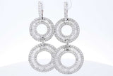 5.32cttw Diamond Drop Circle Earrings In 18k White Gold 17 Grams Eb0126wrxzde