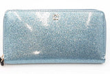 Kate Spade Mavis Street Neda Lakesedge Blue Glitter Zip Around Wallet Eb1225oxdu