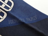 Hermes Twilly Jumping Equestrian Yellow Ribbon Marine Blue Silk Scarf Do0526rxde