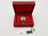 Rolex 16233 36 Datejust Gold Dial Fluted Bezel Two Tone Steel Watch Do0226pxzxde