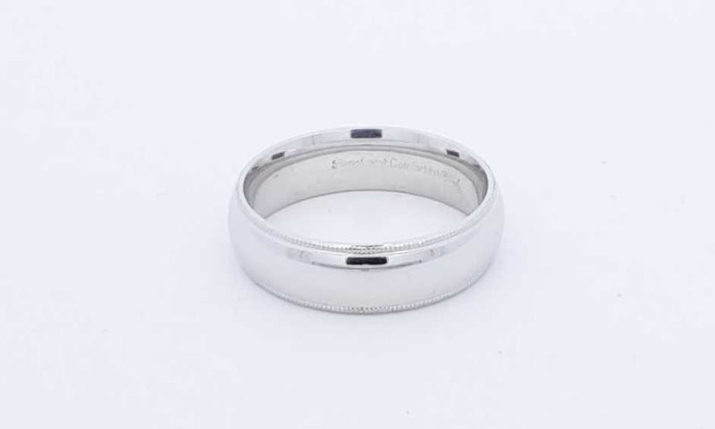 Benchmark Comfort Fit 14k White Gold Wedding Band Size 8.25, 6.8g Eb0524lxzdu