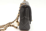 Chanel Mini Quilted Black Leather Pearl Crush Square Flap Bag Eb1225prxzde